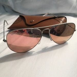 Metallic Pink Aviator Raybans